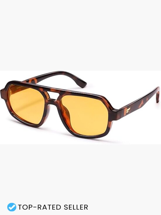 Retro Aviator Sunglasses Polarized Oversized Square Frame Vintage 70s main image 6